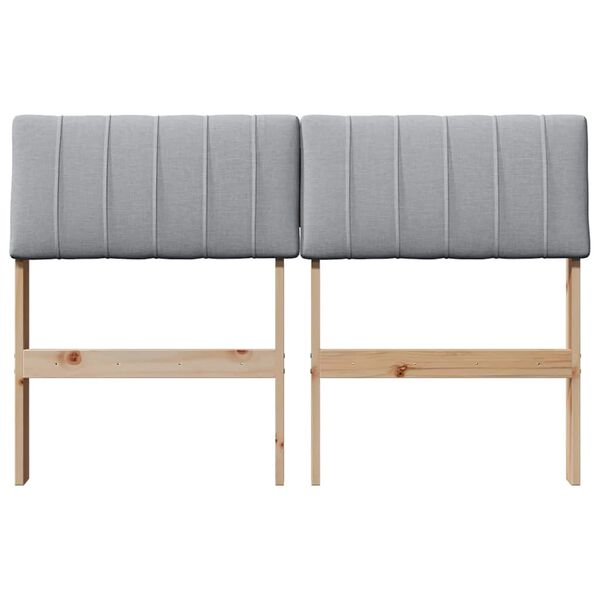 vidaXL Tapicerowane wezgłowie Jasnoszary 120 cm Lite drewno sosnowe