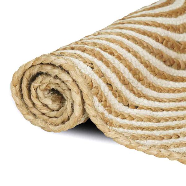 vidaXL Dywan Naturalne i białe 60 x 250 cm Juta