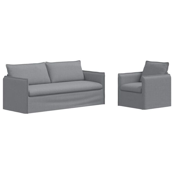 vidaXL Sofa 2 pcs Jasnoszary