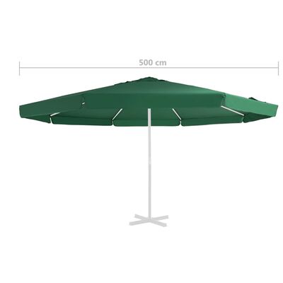 vidaXL Pokrycie do parasola ogrodowego, zielone, 500 cm