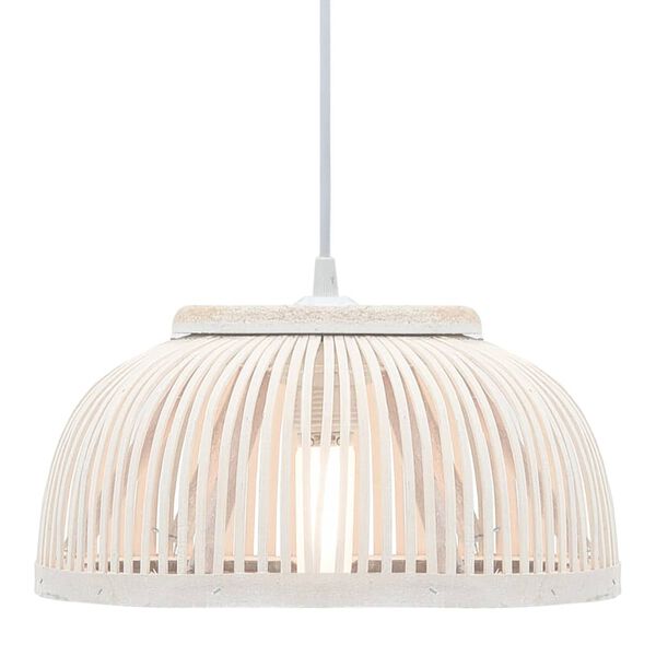 vidaXL Lampa wisząca, bambusowa, 37x15,5 cm, 40 W, E27, p&oacute;łkolista