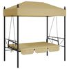 vidaXL Huśtawka ogrodowa z baldachimem, kolor piaskowy&nbsp;, stal