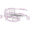 vidaXL Rama łóżka bez materaca, biała, 100x200 cm, lite drewno sosnowe