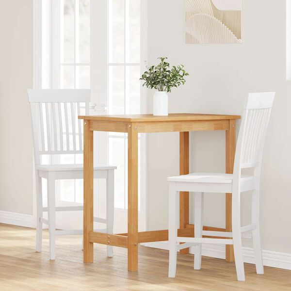 vidaXL Hokery barowe 2 szt. Białe lite drewno gumowe