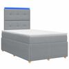 vidaXL Ł&oacute;żko z box spring LED z materacem jasnoszary 120 x 200 cm