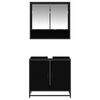 vidaXL Zestaw mebli łazienkowych z p&oacute;łką z drzwiami 2 pcs Czarny Dąb