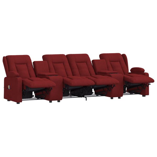 vidaXL Rozkładany fotel masujący z uchwytem, 4-os., winna czerwień