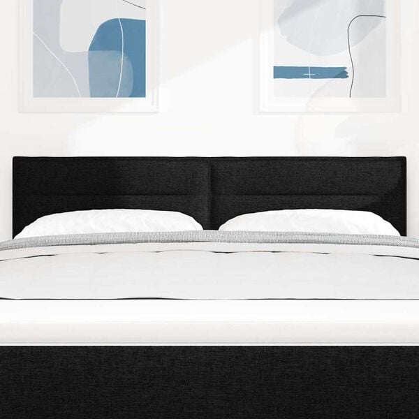 vidaXL Zagł&oacute;wek Z zagł&oacute;wkiem Czarny 160 cm Sk&oacute;ra ekologiczna