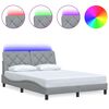 vidaXL Rama ł&oacute;żka z LED bez materaca Jasnoszary 120x200 cm Tkanina