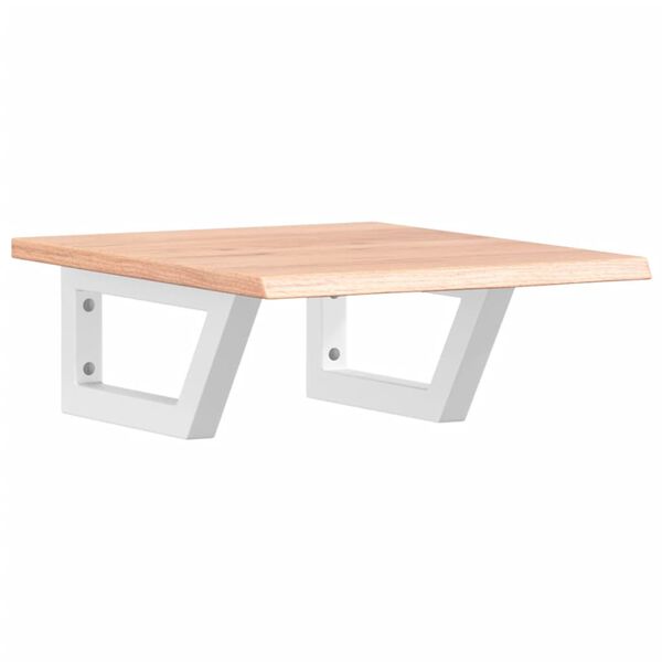 vidaXL P&oacute;łka ścienna pod umywalkę, stal i lite drewno dębowe