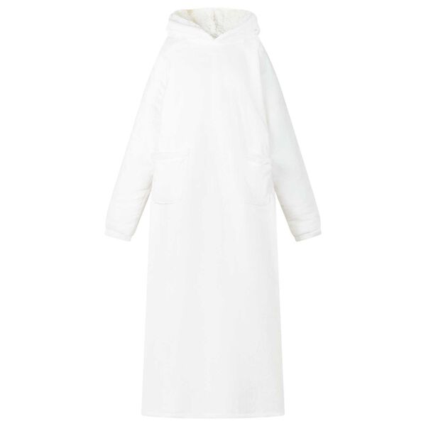 vidaXL Bluza-koc Biały M Fleece i Flanela