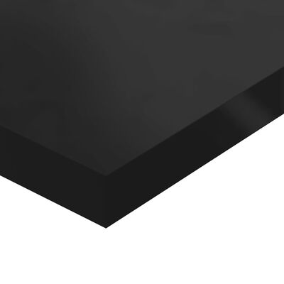 vidaXL Półki na książki, 8 szt., wysoki połysk, czarne, 60x10x1,5 cm