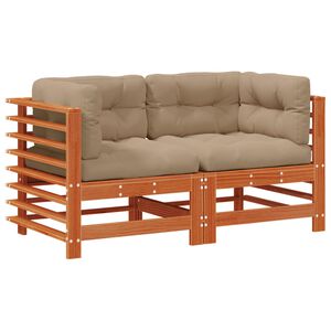 vidaXL Sofa narożna do ogrodu Lite drewno sosnowe Woskowy Brąz