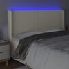vidaXL Zagł&oacute;wek do ł&oacute;żka z LED kremowy 183x16x118/128cm sztuczna sk&oacute;ra