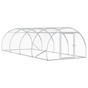 vidaXL Kurnik srebrny 400 x 150 x 100 cm Stal ocynkowana