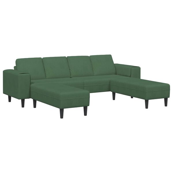 vidaXL Sofa Ciemna zieleń 250 x 188 x 76 cm Tkanina sztruksowa