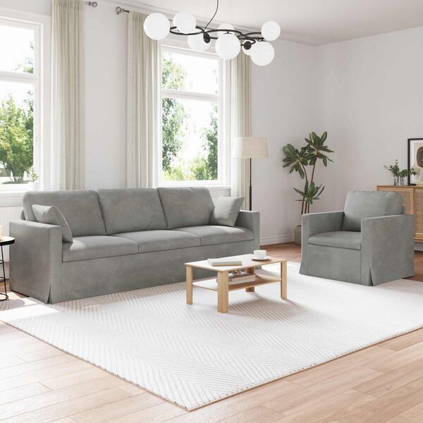 vidaXL Sofa 2 pcs Jasnoszary 228 x 78 x 80 cm Aksamit