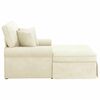vidaXL Chaise Lounge z Fartuszkiem z poduszką Kremowy 91 x 157 x 91 cm