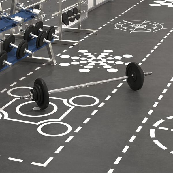 vidaXL Sztanga z zestawem obciążnik&oacute;w, 30 kg, żeliwo