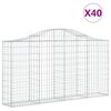 vidaXL Kosze gabionowe, 40 szt, 200x30x100/120cm, galwanizowane żelazo