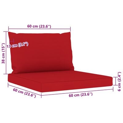 vidaXL 11-cz. zestaw wypoczynkowy do ogrodu z poduszkami, czerwony