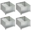 vidaXL Krawężnik do trawnika 4 pcs 60 x 60 x 35 cm Stal srebrny