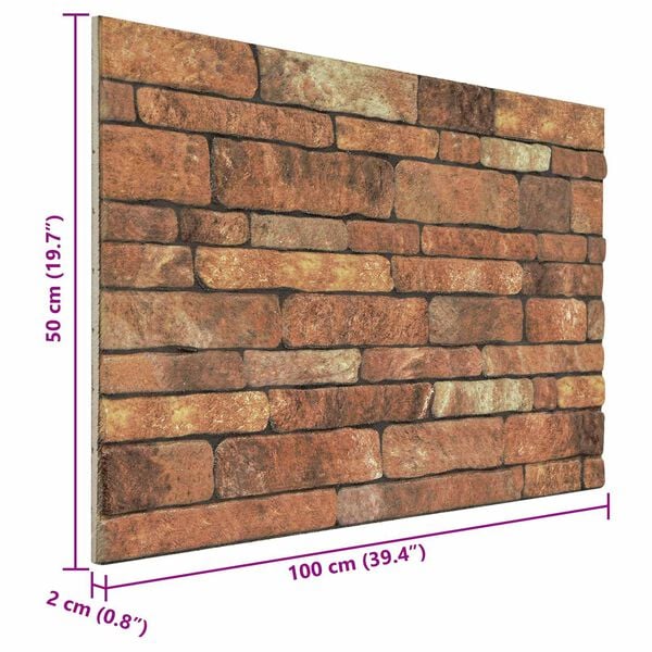 vidaXL Panele ścienne 10 pcs Brązowy i biały 100 x 50 cm Pianka EPS