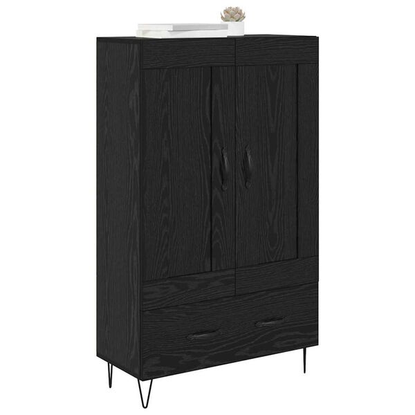 vidaXL Highboard Czarny Dąb 69,5 x 31 x 115 cm Materiał drewnopochodny