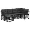 vidaXL Zestaw sof na zewnątrz z poduszką 6 pcs Czarny Poliester