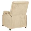 vidaXL Rozkładany fotel, kremowy, obity mikrofibrą