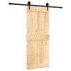 vidaXL Drzwi przesuwne Naturalny i czarny 85 x 210 cm