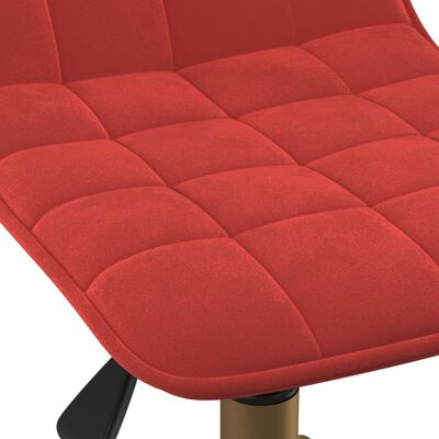vidaXL Obrotowe krzesło biurowe, winna czerwień, tapicerowane aksamitem