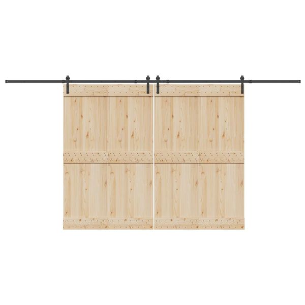 vidaXL System do montażu drzwi przesuwnych, 305 cm, stal, czarny