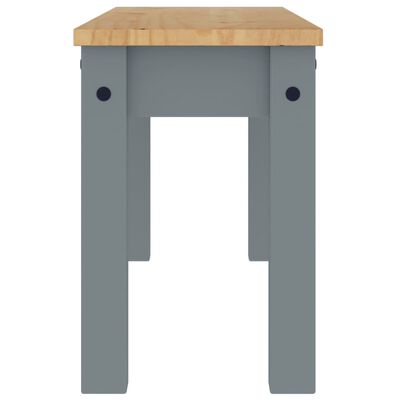 vidaXL Ławka stołowa Panama, szara, 105x30x45 cm, lite drewno sosnowe