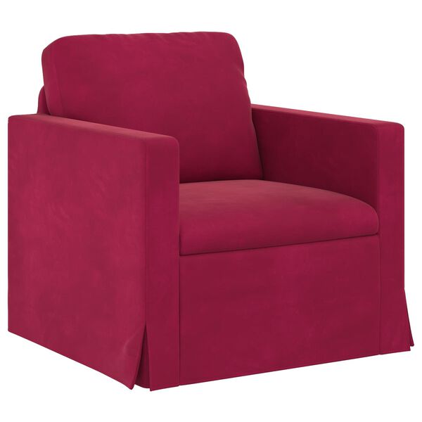 vidaXL Sofa 2 pcs Czerwone wino 138 x 78 x 80 cm Aksamit