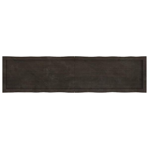 vidaXL Blat, ciemnobrązowy 160x40x(2-4)cm drewno z naturalną krawędzią