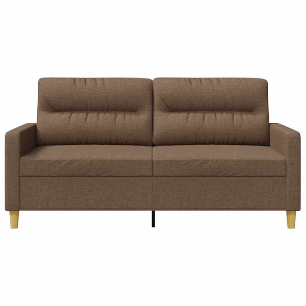 vidaXL Sofa 2-osobowa, brązowa, 140 cm, tapicerowana tkaniną