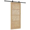 vidaXL Drzwi przesuwne Naturalny i czarny 86 x 198,5 cm