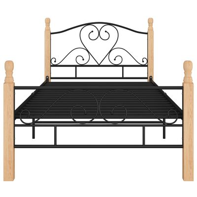 vidaXL Rama łóżka, czarna, metalowa, 100 x 200 cm