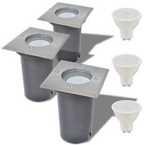 vidaXL Lampy najazdowe LED 3 szt. kwadratowe