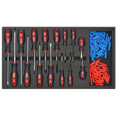 vidaXL Wózek warsztatowy z 1125 narzędziami, stalowy, czerwony