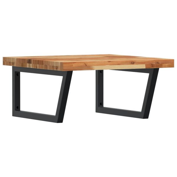 vidaXL P&oacute;łka ścienna pod umywalkę, stal i lite drewno akacjowe