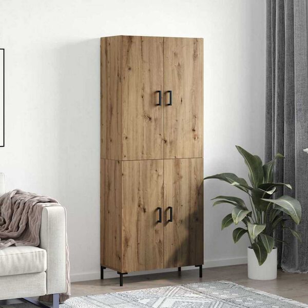 vidaXL Highboard Montowane na ścianie dąb artisan 69,5 x 34 x 180 cm