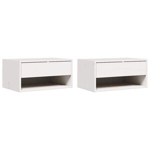 vidaXL Stolik nocny 2 szt. Biały 50 x 32,5 x 24 cm Lite drewno sosnowe
