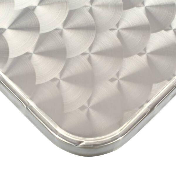 vidaXL Stolik ogrodowy, srebrny, 80x80x70 cm, aluminiowy