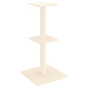 vidaXL Drapak dla kota z sizalowymi słupkami, kremowy, 73 cm