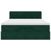 vidaXL Rama ł&oacute;żka otomana z materacem, zielona, 140x200 cm, aksamit