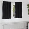 vidaXL Firany blackout z k&oacute;łkami 2 pcs Czarny 140 x 140 cm Poliester