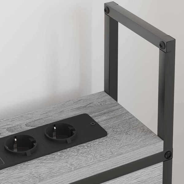 vidaXL Szafka z Ładowaniem z p&oacute;łką Szary dąb sonoma 93 x 15 x 98 cm