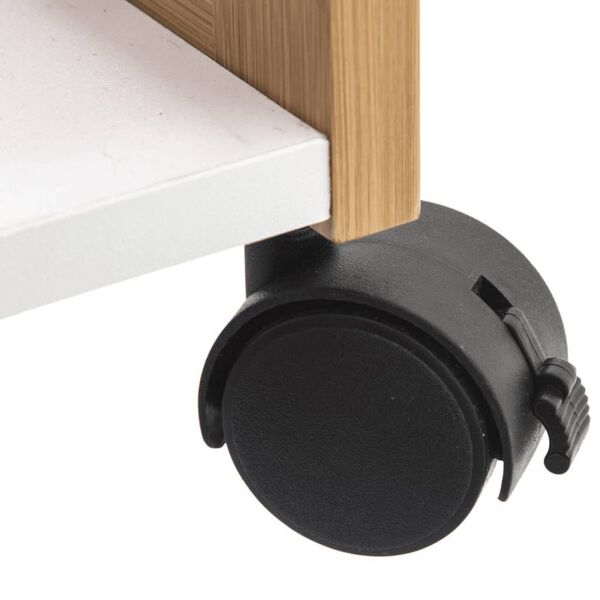 Excellent Houseware W&oacute;zek kuchenny, 51x30x80 cm, bambus, beżowo-biały